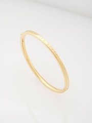 Ted Baker Plain Metal Gold Tone Chrishell: Logo Slim Bangle Bracelet - Image 5 of 7