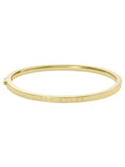 Ted Baker Plain Metal Gold Tone Chrishell: Logo Slim Bangle Bracelet - Image 6 of 7