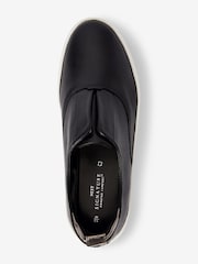 Black/White Slip On Signature Forever Comfort® Leather Chunky Wedge Platform Trainers - Image 5 of 6