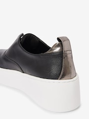 Black/White Slip On Signature Forever Comfort® Leather Chunky Wedge Platform Trainers - Image 6 of 6