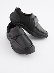 Black Extra Wide Fit (H) School Leather Single Strap Shoes - Image 1 of 11