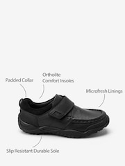 Black Extra Wide Fit (H) School Leather Single Strap Shoes - Image 11 of 11