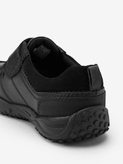 Black Extra Wide Fit (H) School Leather Single Strap Shoes - Image 7 of 11