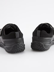 Black Extra Wide Fit (H) School Leather Single Strap Shoes - Image 9 of 11