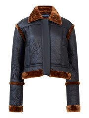 French Connection Belen Faux Fir Long Sleeve Cropped Jacket - Image 4 of 4