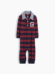 Gap Red & Navy Stripe Rugby One-Piece (0-24mths) - Image 1 of 2