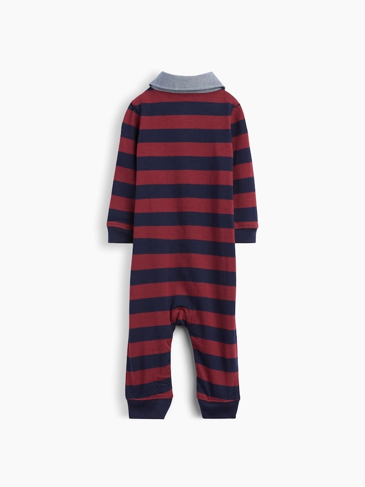 Gap Red & Navy Stripe Rugby One-Piece (0-24mths) - Image 2 of 2