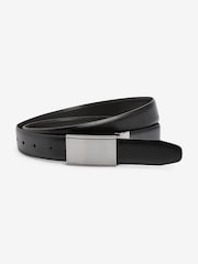 Black Signature Leather Plaque Belt - Image 1 of 3