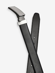 Black Signature Leather Plaque Belt - Image 2 of 3