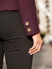 Sosandar Red Petite Boucle Collarless Jacket - Image 4 of 5