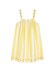 Chelsea Peers Yellow Linen Blend Embroidered Stripe Cami Nightshirt - Image 7 of 7