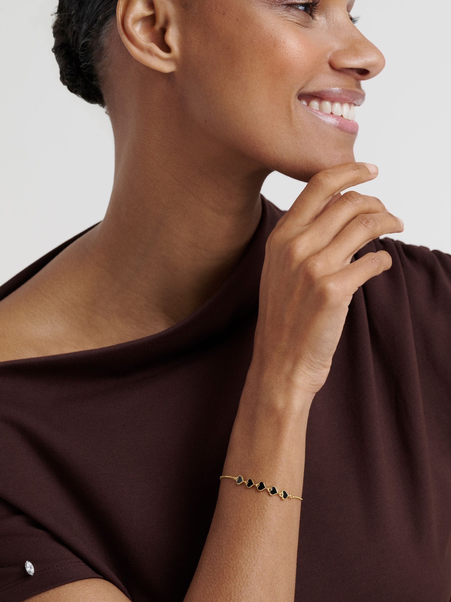 Ted Baker HARRIET: Enamel Heart Adjustable Bracelet, Multi, Men - Image 2