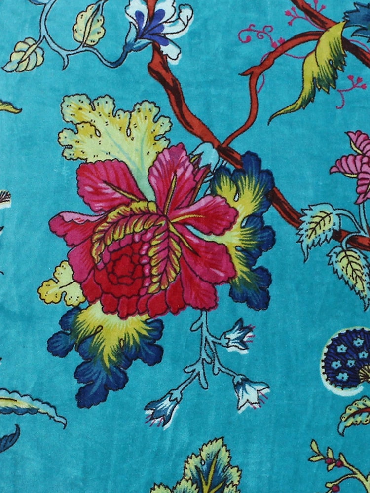 Riva Paoletti Kingfisher Blue Tree Of Life Floral Polyester Filled Cushion - Image 3 of 4