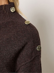 Marrón - Vestido de punto con detalle de botones de M&Co - Imagen 4 de 6