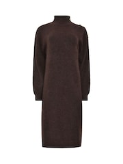 Marrón - Vestido de punto con detalle de botones de M&Co - Imagen 5 de 6