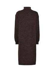 Marrón - Vestido de punto con detalle de botones de M&Co - Imagen 6 de 6