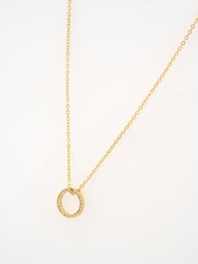Ted Baker Gold Tone Heri: Crystal Hoop Pendant Necklace - Image 3 of 5