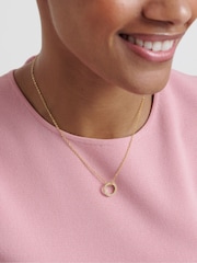 Ted Baker Gold Tone Heri: Crystal Hoop Pendant Necklace - Image 5 of 5