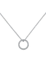 Ted Baker Clear Crystal Silver Tone Heri: Crystal Hoop Pendant Necklace - Image 7 of 8