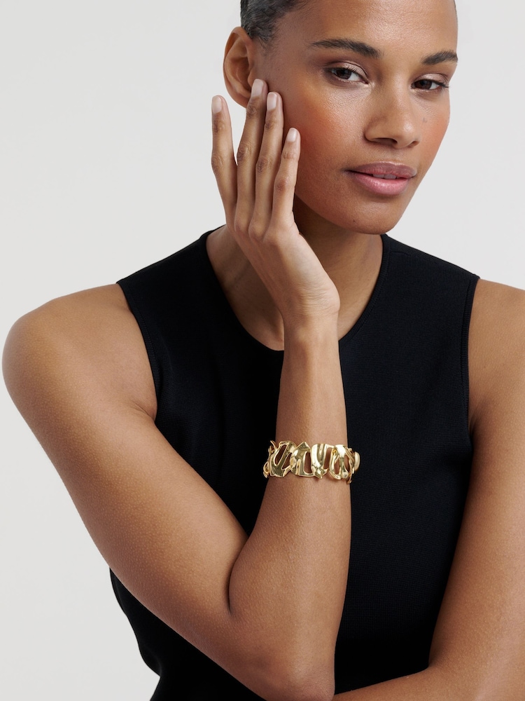 Ted Baker Gold Tone Leila: Abstract Leaf Cuff - Image 7 of 7 Ted Baker Gold Tone Leila: Abstract Leaf Cuff - Image 7 of 7