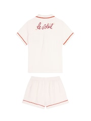 Chelsea Peers Natural Le Soleil Cotton Cheesecloth Embroidered Short Pyjama Set - Image 8 of 8