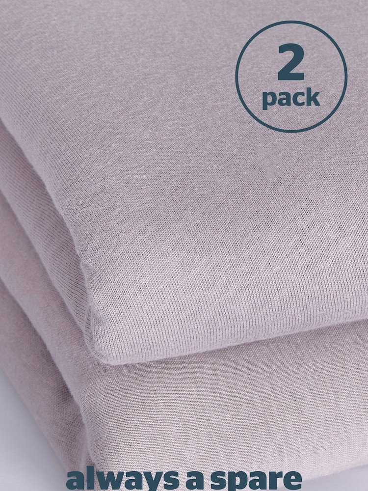 Silentnight 2 Pack Grey Kids Safe Nights Cot Bed 100% Cotton Fitted Sheets - Image 10 of 14