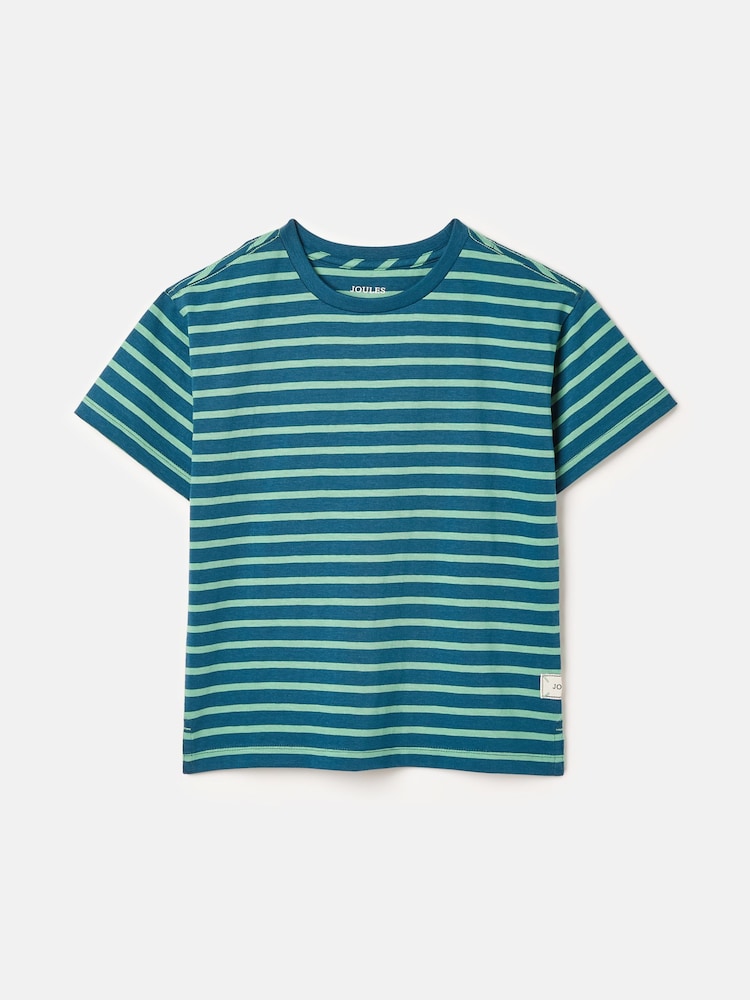Verde y azul - Camiseta de manga corta a rayas con cuello redondo y efecto lavado para niños de Joules - Imagen 1 de 5 Verde y azul - Camiseta de manga corta a rayas con cuello redondo y efecto lavado para niños de Joules - Imagen 1 de 5