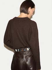 Maro - Jigsaw Wool Cashmere Blend V-Neck Jumper - Imaginea 4 din 5