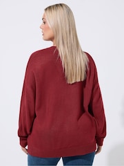 Yours Curve Red Limited Cat Knitted Jumper - Image 3 of 4