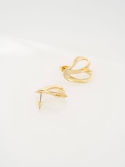 Ted Baker Gold Tone Leah: Abstract Leaf Stud Earrings - Image 1 of 7