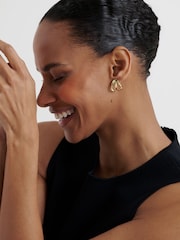 Ted Baker Gold Tone Leah: Abstract Leaf Stud Earrings - Image 7 of 7