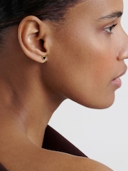 Ted Baker Black Crystal Gold Tone Hailey: Enamel Heart Stud Earrings - Image 1 of 7