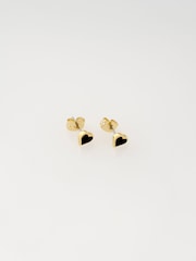Ted Baker Black Crystal Gold Tone Hailey: Enamel Heart Stud Earrings - Image 4 of 7