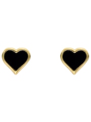Ted Baker Black Crystal Gold Tone Hailey: Enamel Heart Stud Earrings - Image 7 of 7