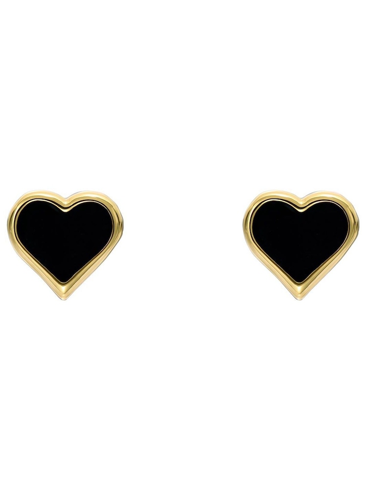 Ted Baker Black Crystal Gold Tone Hailey: Enamel Heart Stud Earrings - Image 7 of 7 Ted Baker Black Crystal Gold Tone Hailey: Enamel Heart Stud Earrings - Image 7 of 7