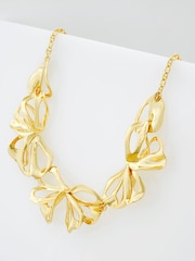 Ted Baker Gold Tone Leona: Abstract Leaf Statement Necklace - Image 6 of 8