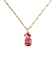Ted Baker Pink Crystal Gold Tone Miley: Cluster Pendant - Image 4 of 5