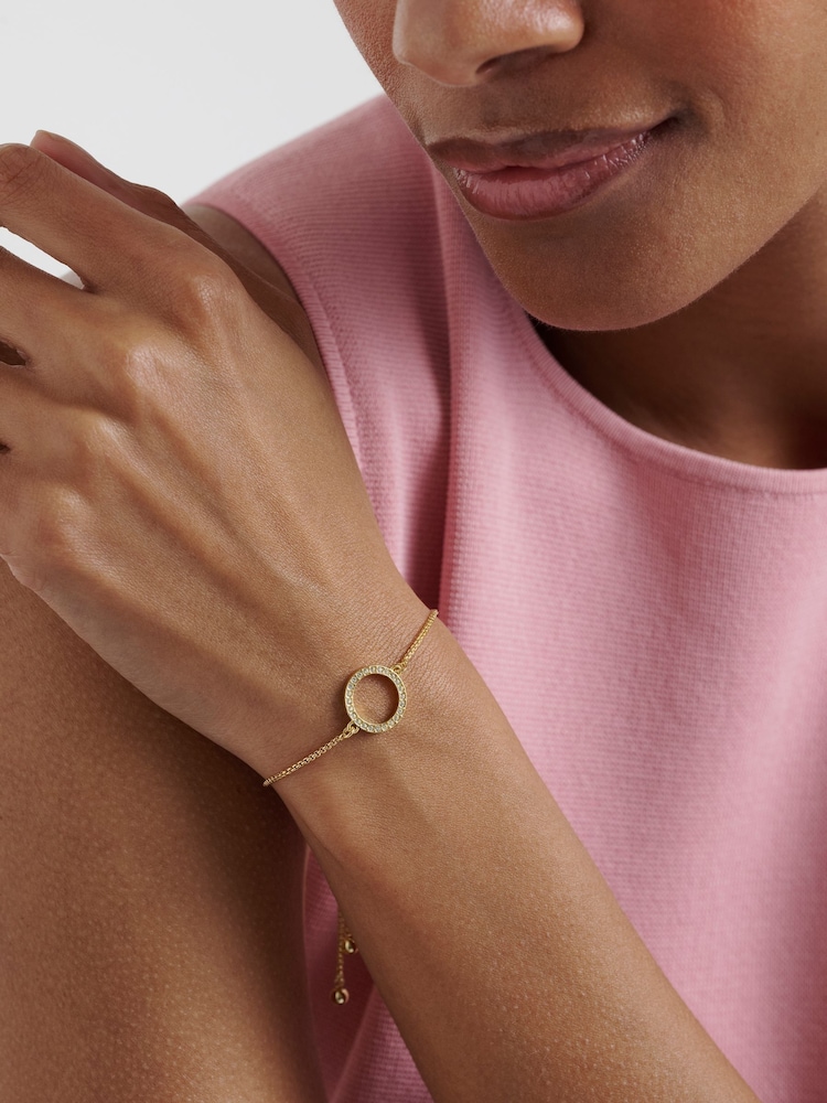Ted Baker Gold Tone Hela: Crystal Hoop Adjustable Bracelet - Image 1 of 6