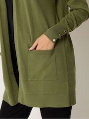 M&Co Green Button Detail Midi Cardigan - Image 4 of 6