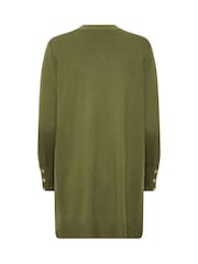 M&Co Green Button Detail Midi Cardigan - Image 6 of 6