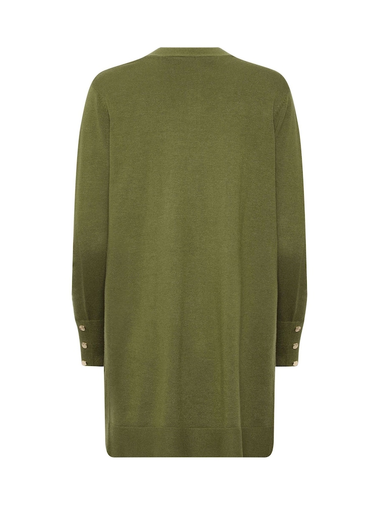 M&Co Green Button Detail Midi Cardigan - Image 6 of 6 M&Co Green Button Detail Midi Cardigan - Image 6 of 6