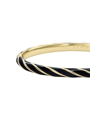 Ted Baker Black Gold Tone Trinity: Twist Enamel Hinged Bangle Bracelet - Image 5 of 7