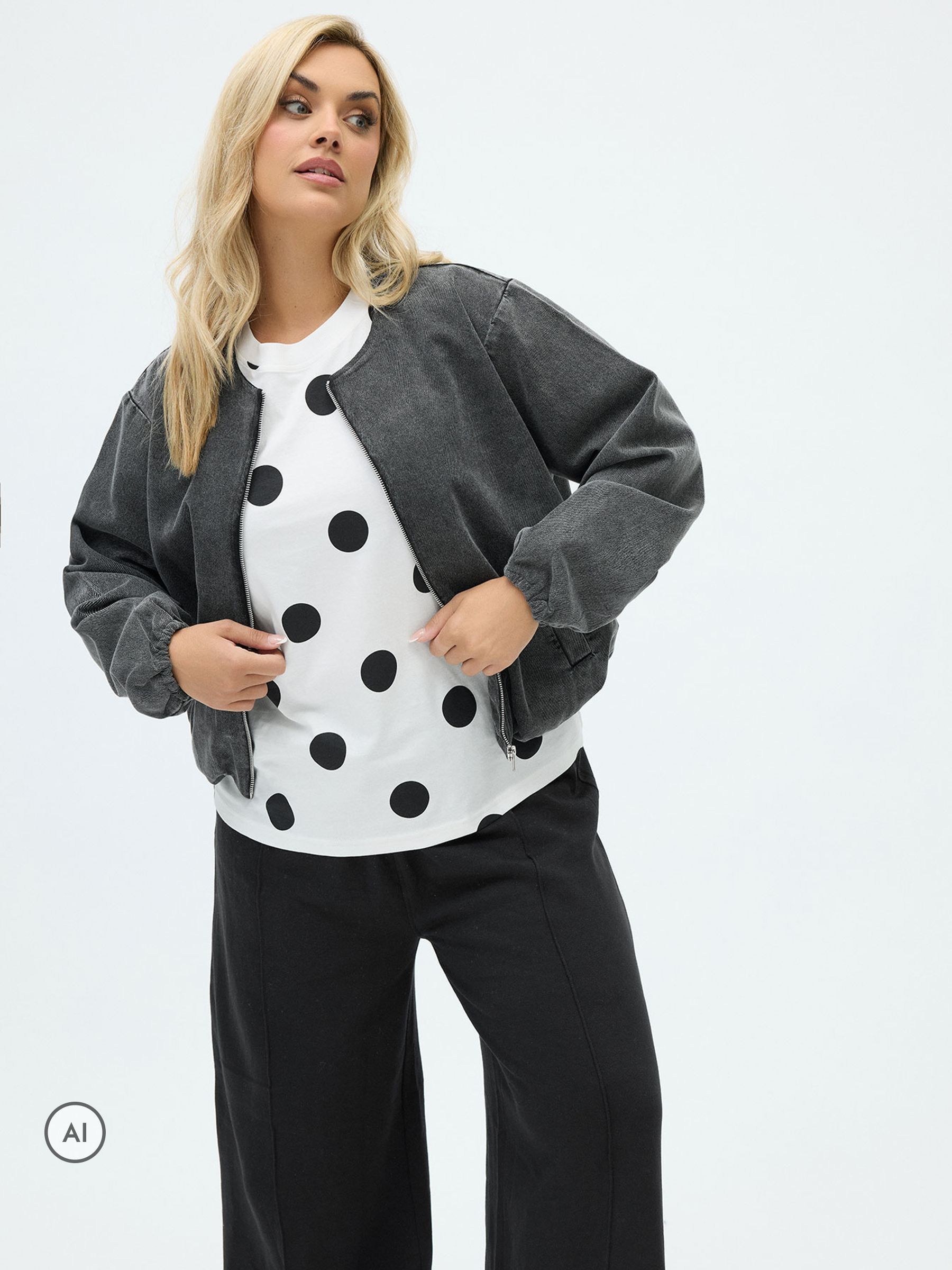 Yours Women's Zip Barrel Jacket in Charcoal | Size: 26-28 - Image 7