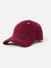 Oliver Bonas Red Embroidered Cherry & Brushed Cap Hat - Image 2 of 6