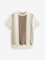Neutral Vertical Textured Colourblock Top (3-16yrs) - Image 1 of 3
