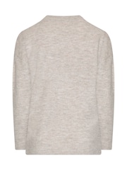 Yours Curve Natural Knitted V-Neckline Jumper - Image 6 of 6