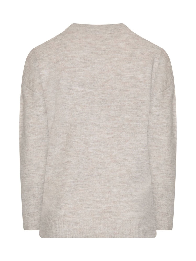 Yours Curve Natural Knitted V-Neckline Jumper - Image 6 of 6 Yours Curve Natural Knitted V-Neckline Jumper - Image 6 of 6