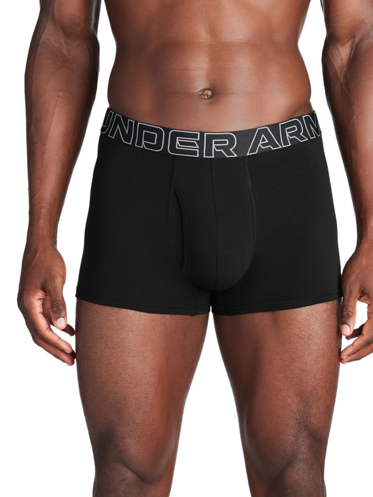 Under Armour Black 100% Cotton Performance Boxers 3 Pack - Image 2 of 3