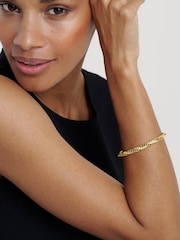 Ted Baker Black Crystal  Gold Tone Torvi: Crystal Twist Hinged Bangle Bracelet - Image 3 of 7