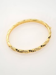 Ted Baker Black Crystal  Gold Tone Torvi: Crystal Twist Hinged Bangle Bracelet - Image 4 of 7
